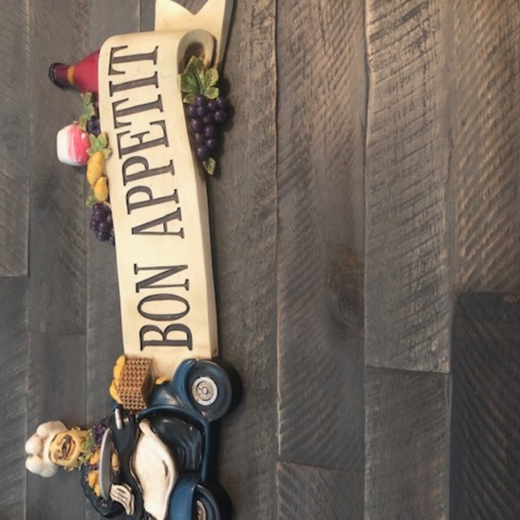 Other - Bon Appetit Plaque with Chef and Wine decor